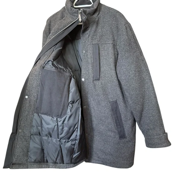 Woolrich Gray 80% Wool Quilted Utility Coat Medium - Picture 8 of 17